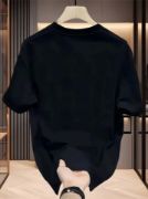 Baskılı Oversize Bisiklet Yaka T-shirt - Siyah resmi